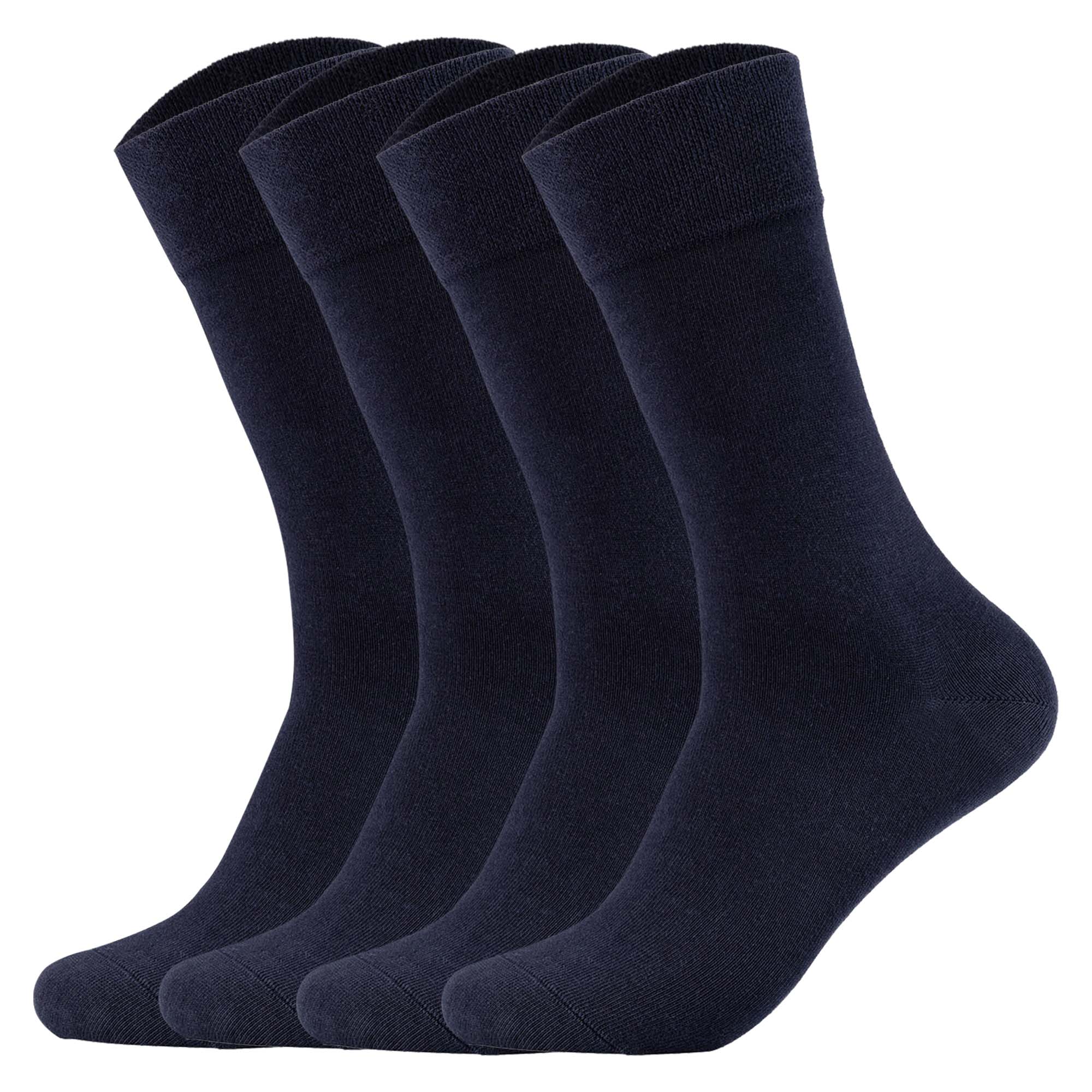 Camano Herren Socken, 4er Pack - Organic Cotton, einfarbig