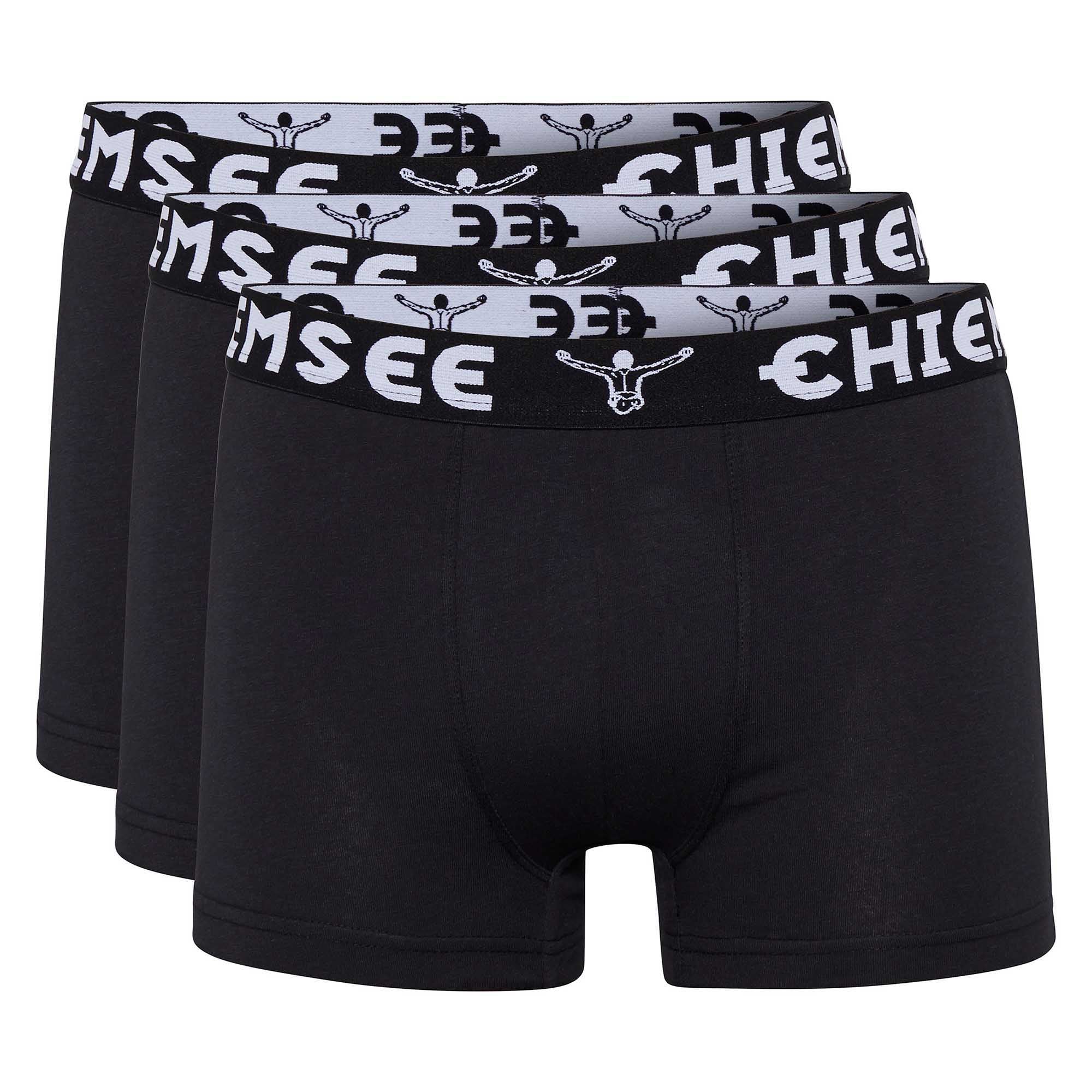 CHIEMSEE Men's Boxer Shorts, 3-Pack - Shorts, Logo Waistband, solid Colour