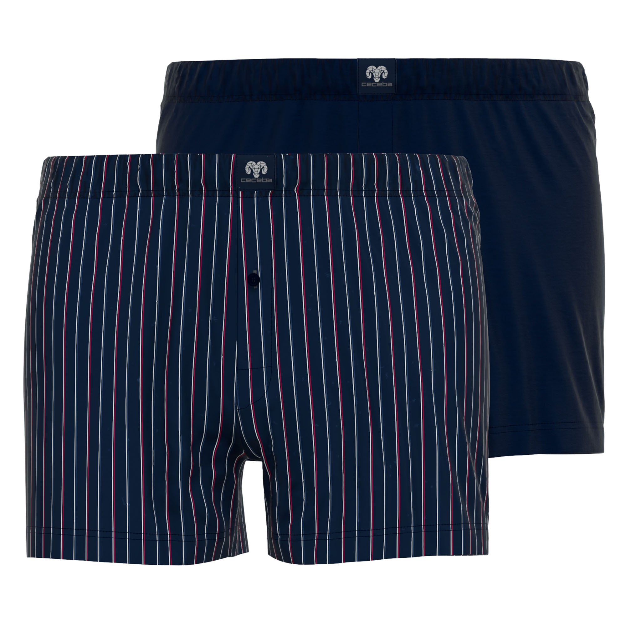 CECEBA Men's Shorts, 2-Pack - Boxer Shorts, Basic, Cotton, Single Jersey, M-3XL