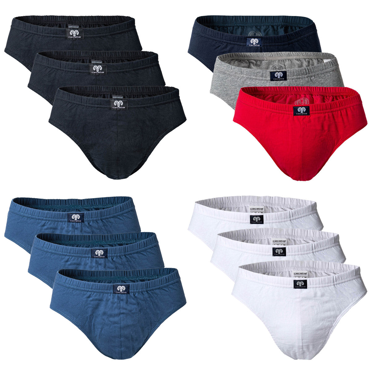 CECEBA Men's Brief - Sport Brief, Basic, Cotton, M-8XL, plain