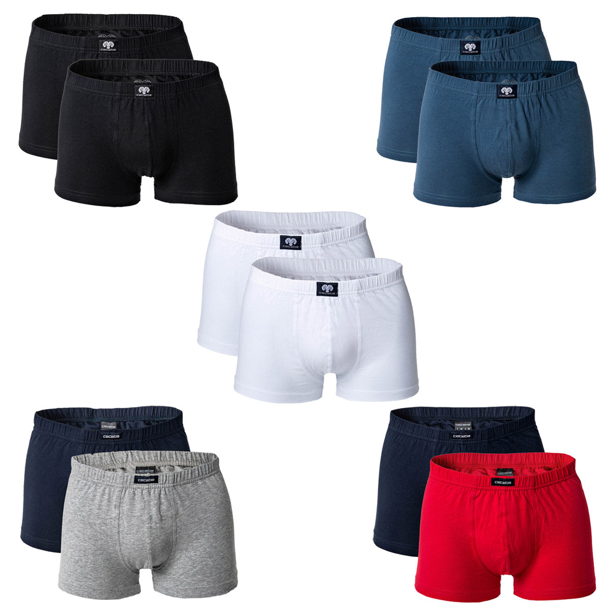CECEBA Men's Shorts - Short Pants, Basic, Cotton stretch, M-8XL, plain