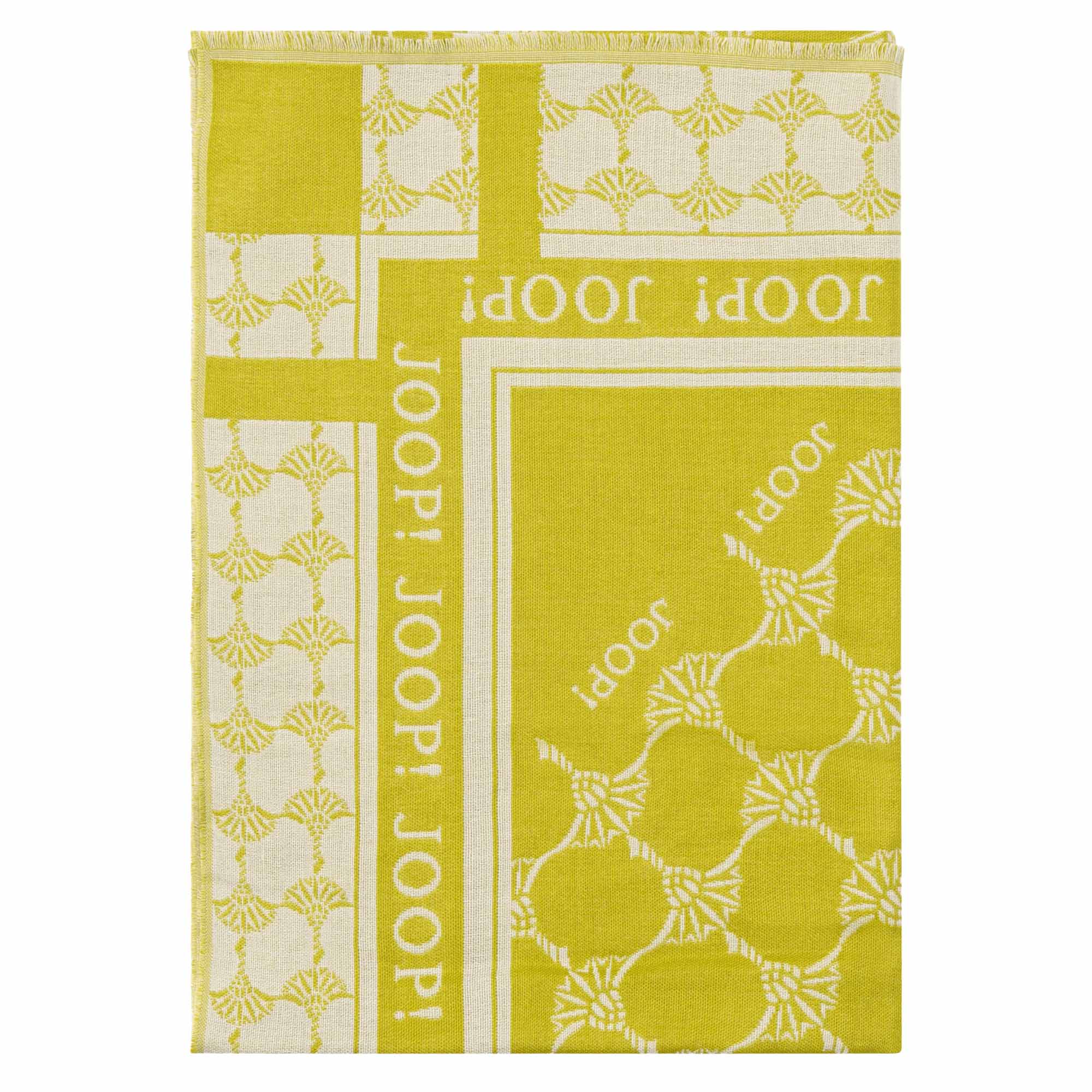 JOOP! Damen Schal - Webschal, Cornflower, Logo, Jacquard, Bicolor
