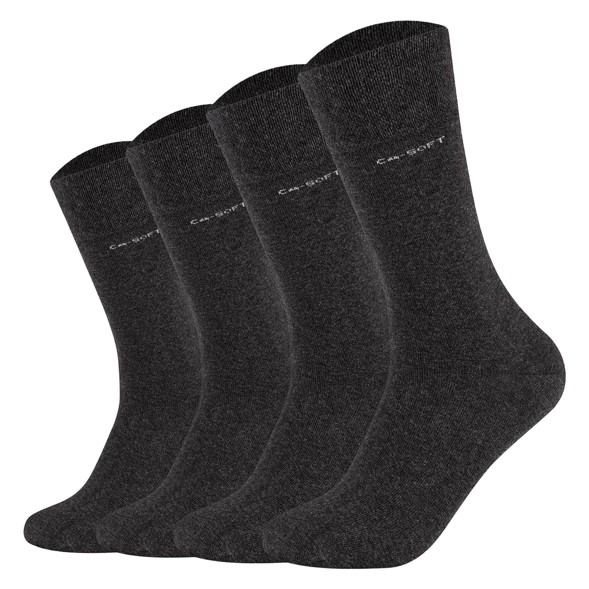Camano Unisex Socken - Soft Socks, einfarbig, 4er Pack