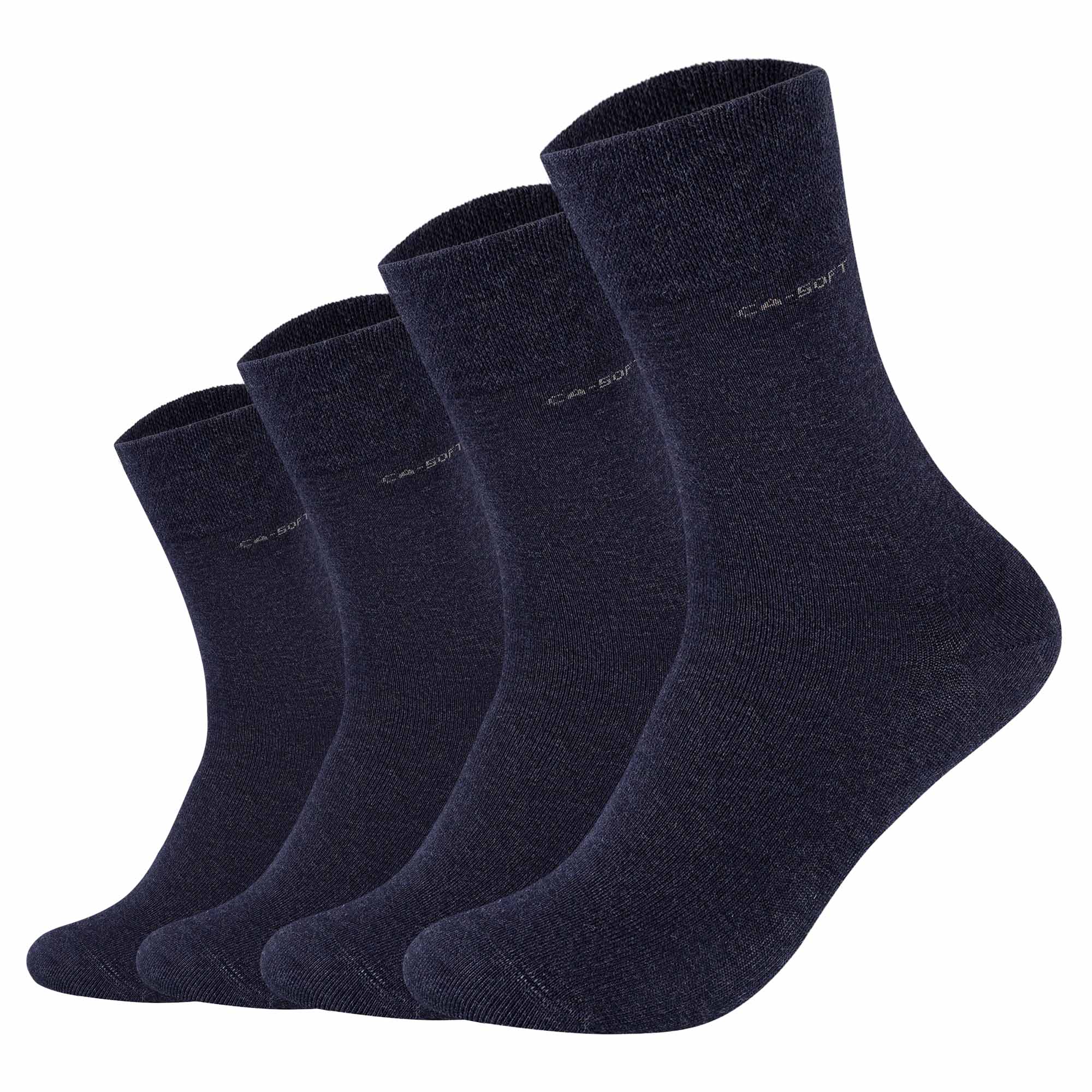 Camano Unisex Socken - Soft Socks, einfarbig, 4er Pack