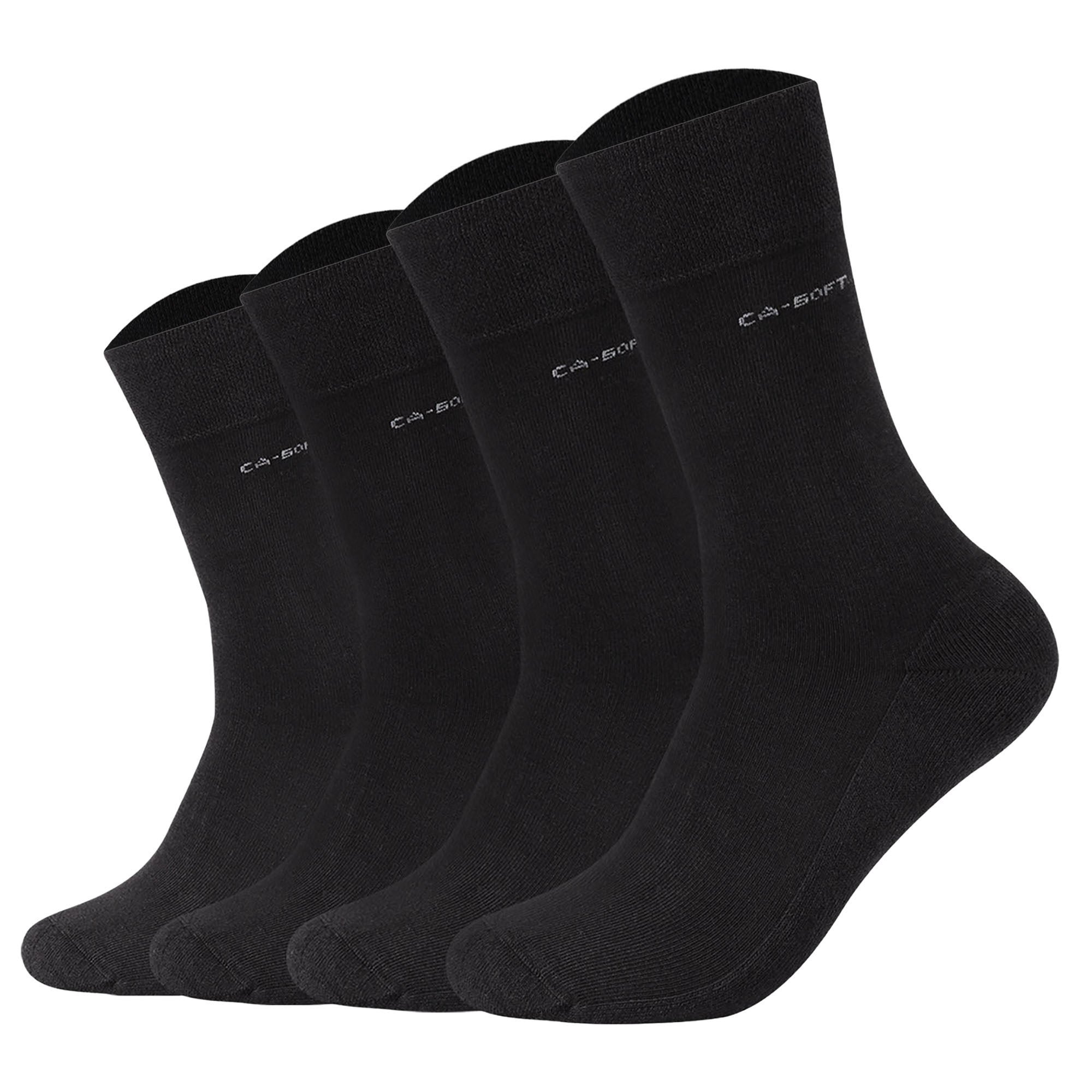 Camano Unisex Socken - Walk Socks, einfarbig, 4er Pack