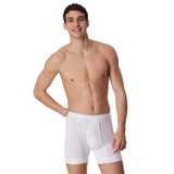 SCHIESSER Men's long johns with fly, pack of 3, Original Classics, double rib, cotton