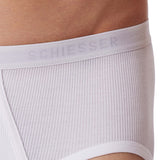 SCHIESSER Men's Briefs with Fly, Pack of 4 - Original Classics, Double Rib, Cotton