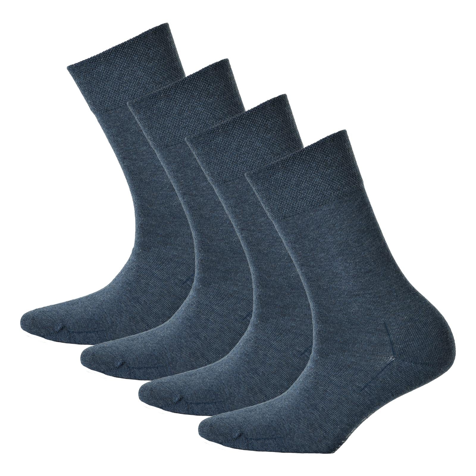 Hudson 4 Paar Damen Socken, Relax Cotton Strumpf, Komfortbund, uni (4x 1 Paar)