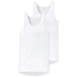SCHIESSER Herren Unterhemd 2er Pack - Sport-Jacke, Original Feinripp