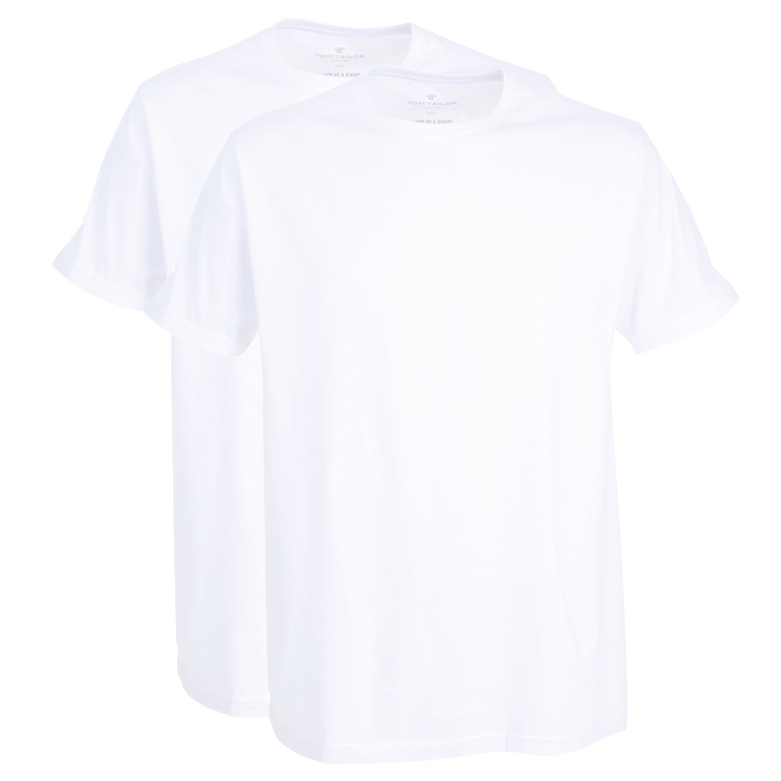 TOM TAILOR men's T-shirt, pack - Lucky T, half sleeve, round neck, plain