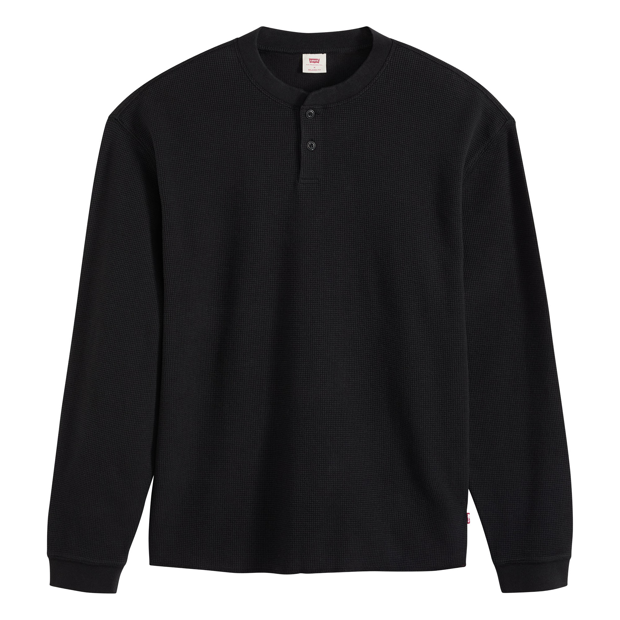Levi's Herren Langarmshirt - LS Relax Button Henley, Knopfleiste, Baumwolle