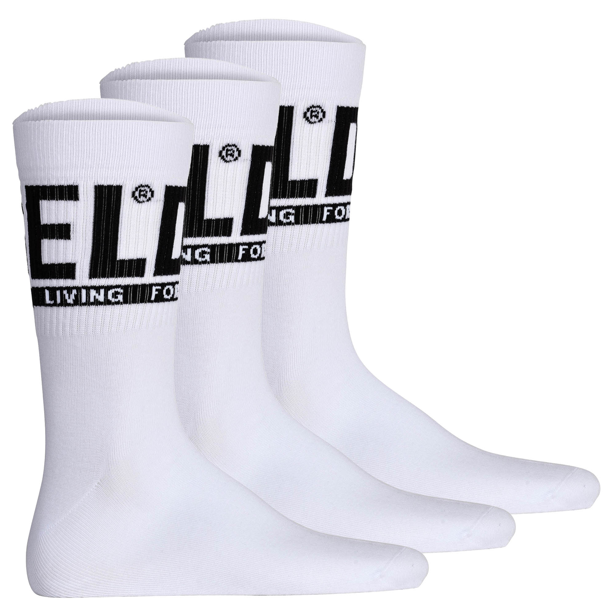 DIESEL Unisex Socken, 3er Pack - SKM-RAY Threepack, Rippbündchen, Logo, uni