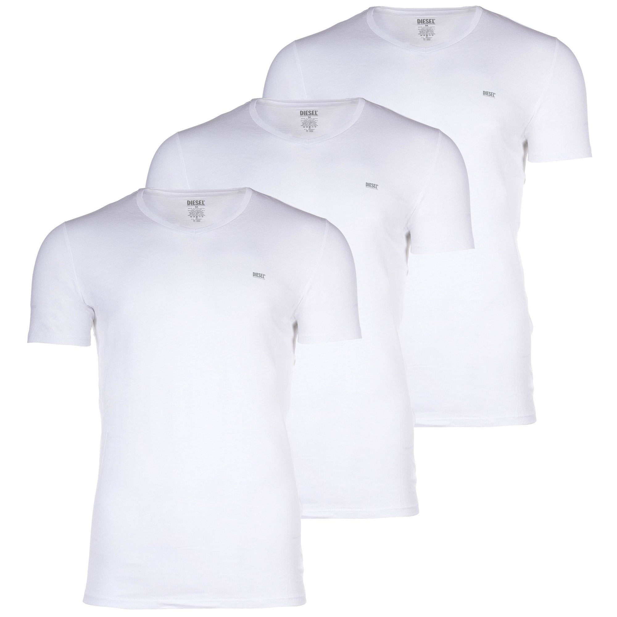 DIESEL Men's T-Shirt , 3-Pack - UMTEE-MICHAELTRHEEPACK, Short Sleeve, V-Neck, Single Color