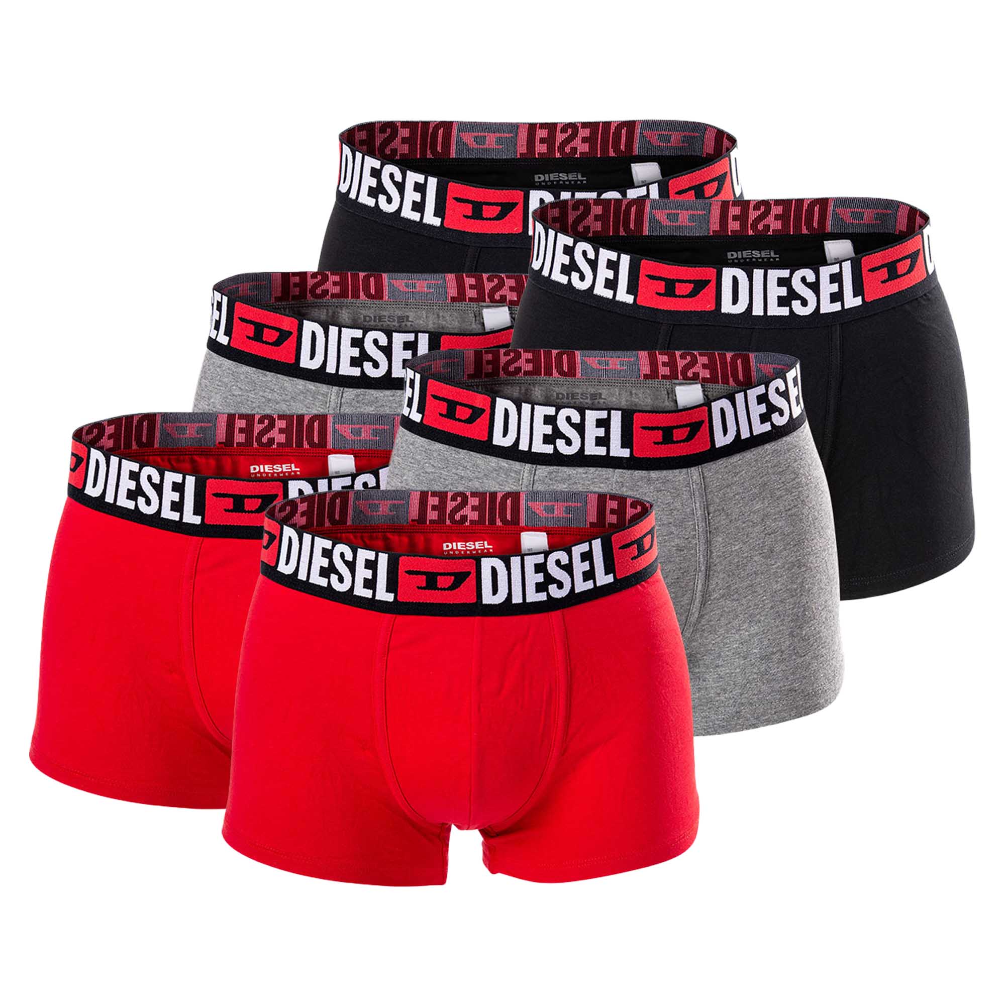 DIESEL Herren Boxershorts, 6er Pack - UMBX-DAMIENTHREEPACK, Trunks, Cotton Stretch