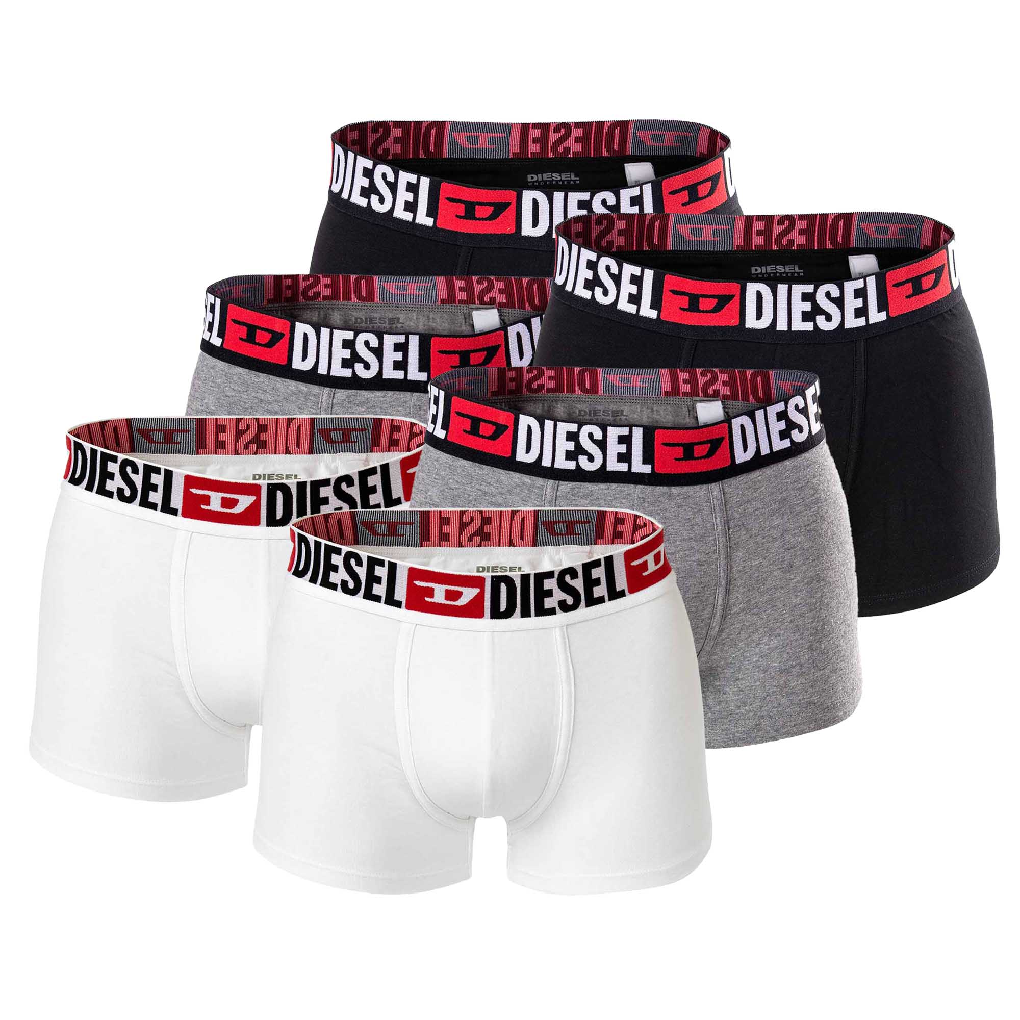 DIESEL Herren Boxershorts, 6er Pack - UMBX-DAMIENTHREEPACK, Trunks, Cotton Stretch
