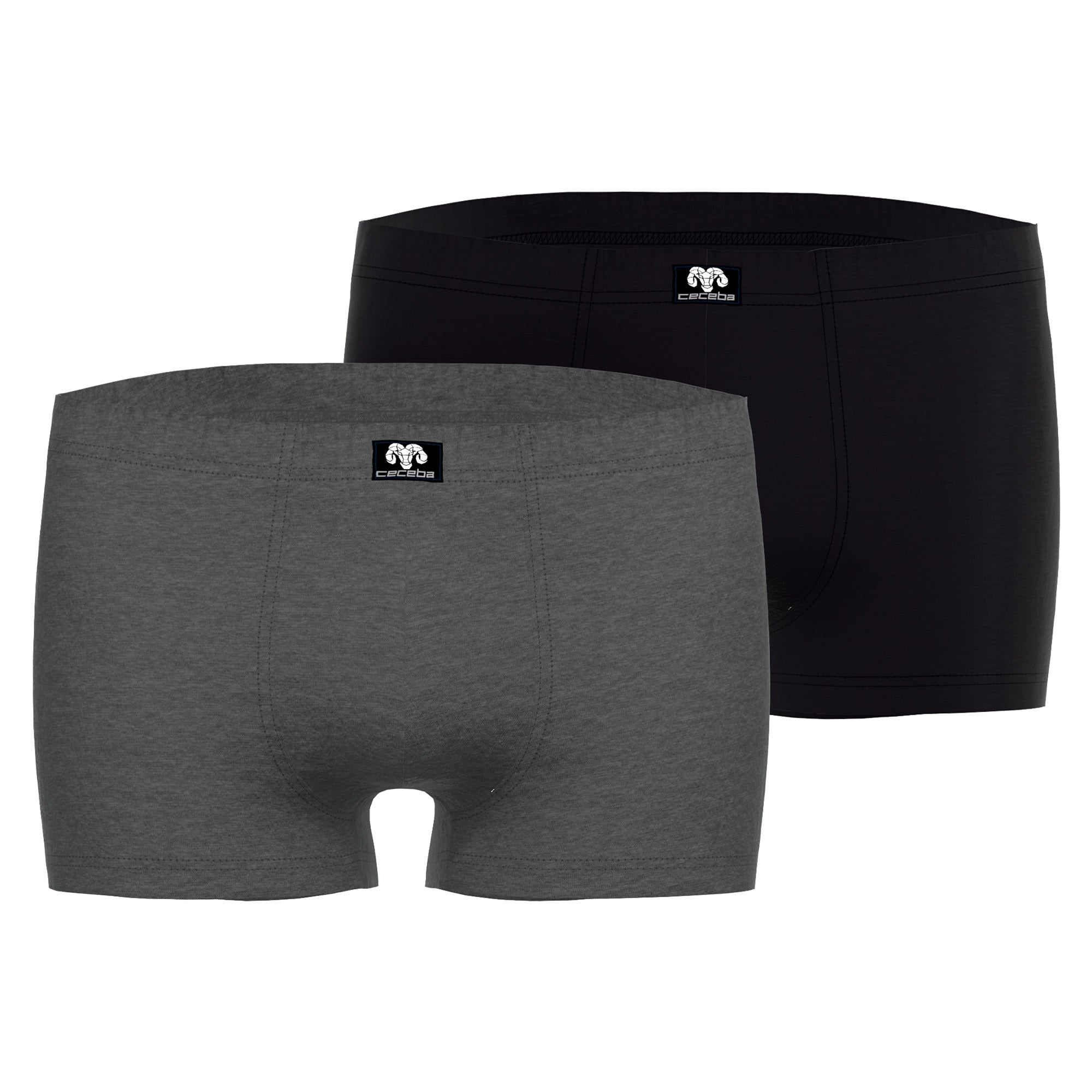 CECEBA Herren Boxershorts, 2er Pack - Konvex, Unterwäsche, Logo, einfarbig