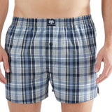 CECEBA men's woven boxer shorts, 4-pack - underwear, pants, cotton, logo, checked, single-coloured