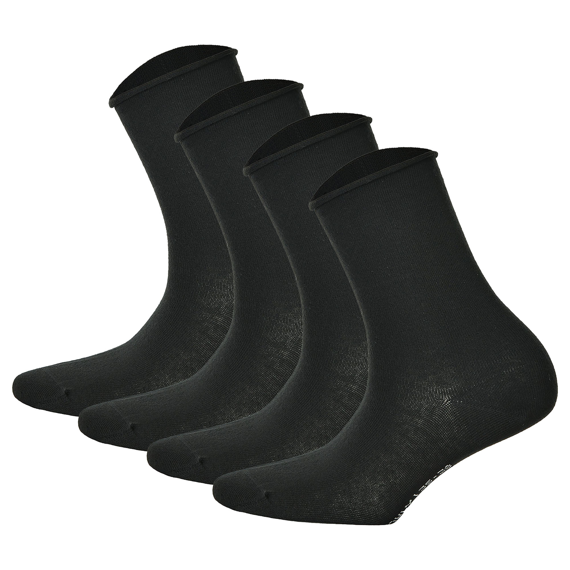 Hudson 4 pairs of ladies socks - Only, short socks, roll-up band, Unicoloured (2x 2-Pack)