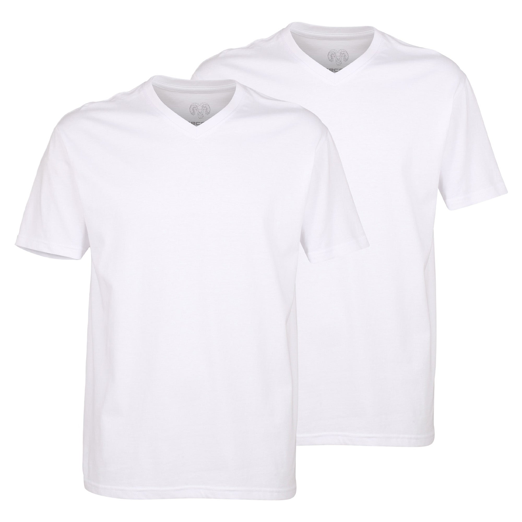 CECEBA Herren T-Shirts, 2er Pack - Konvex, V-Ausschnitt, Kurzarm, Baumwolle, uni