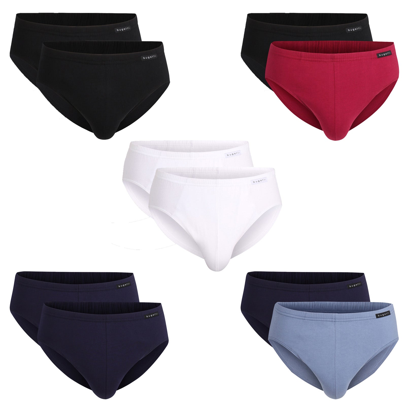 bugatti Herren Slips - FLEXCITY, Sport-Slip, Briefs, Stretch Cotton, Vorteilspack