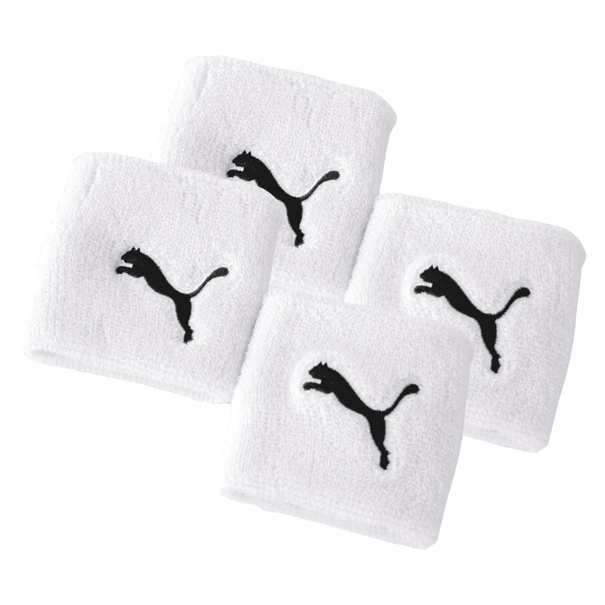 PUMA Unisex Sweatband, Pack of 4 - Wristband, One Size, Puma Cat Logo