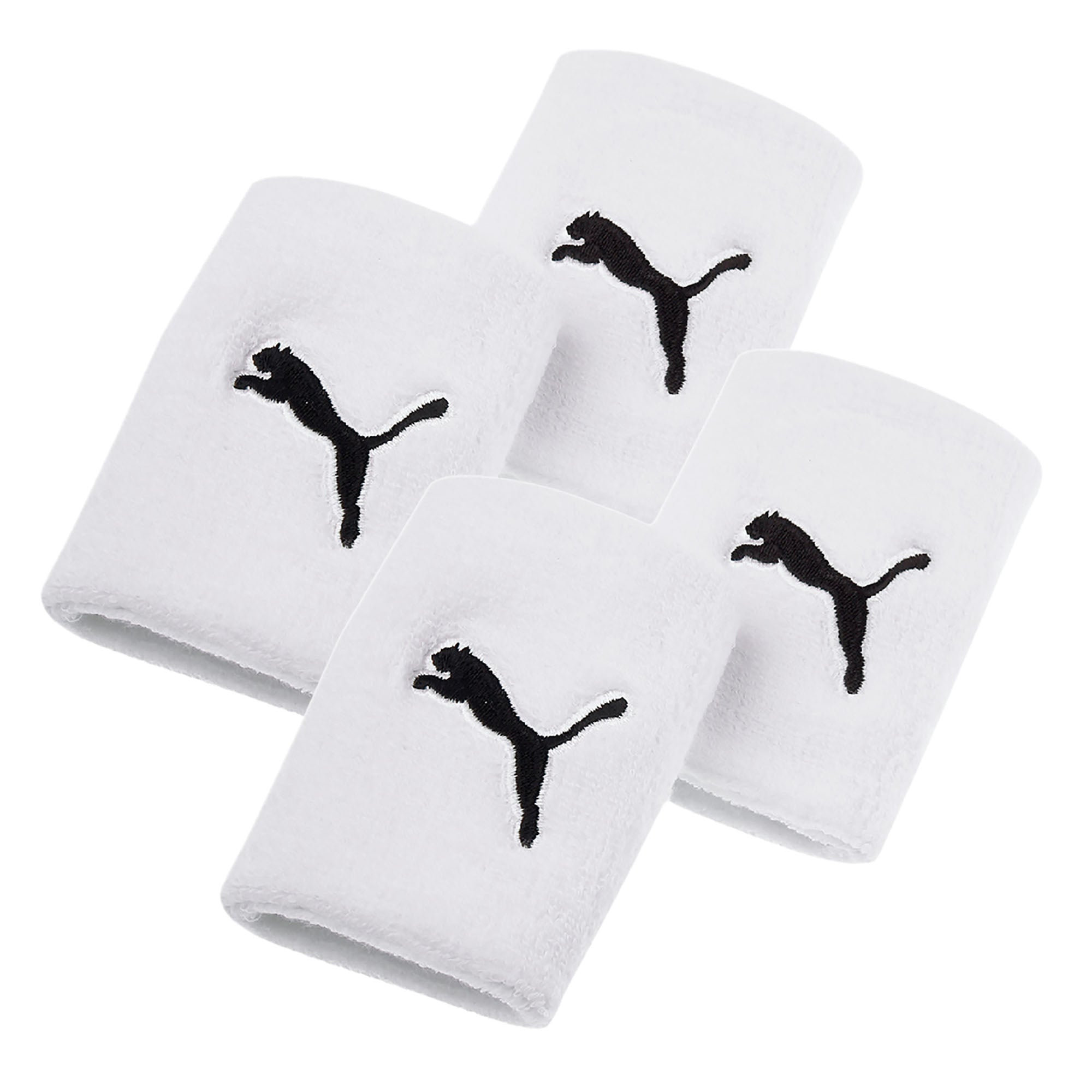 PUMA Unisex Wristband long 4er Pack - Schweißband, Running & Training, Puma Logo