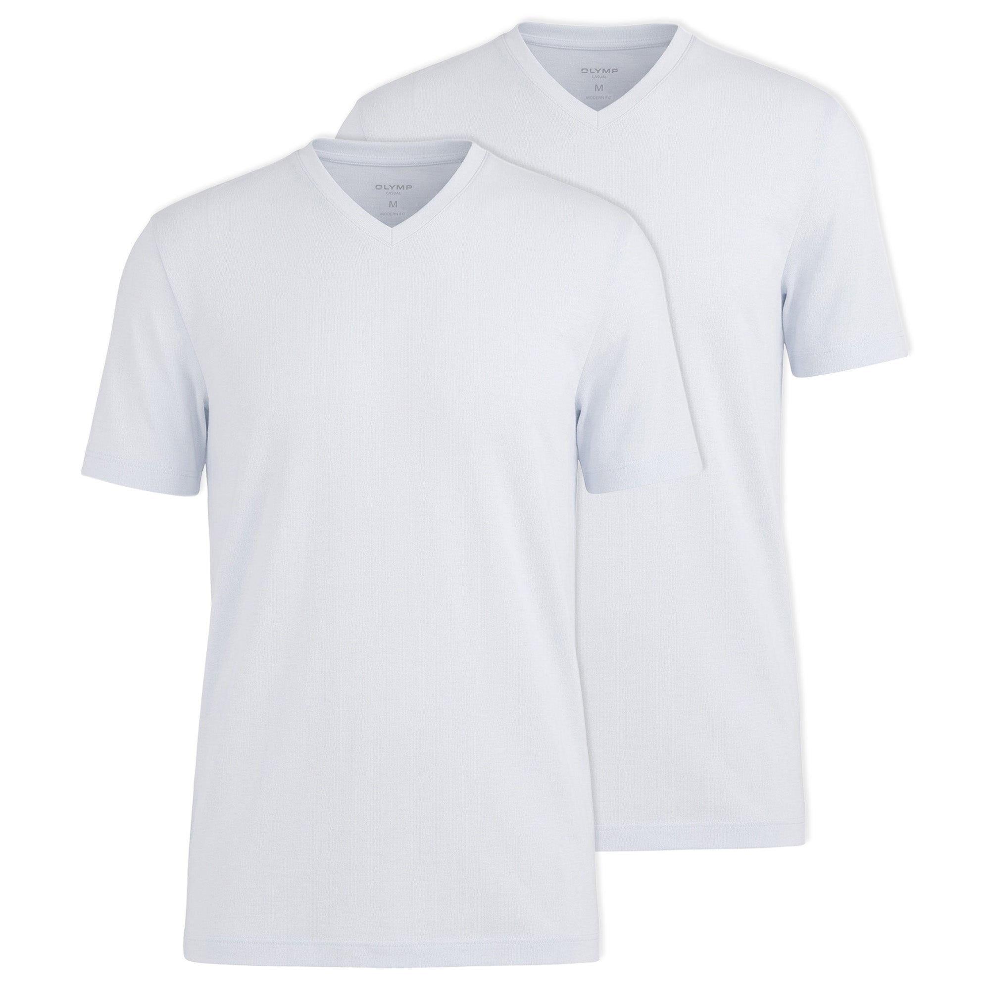 OLYMP Herren T-Shirts, V-Neck, 2er Pack - Bodywear, Modern Fit, Baumwolle