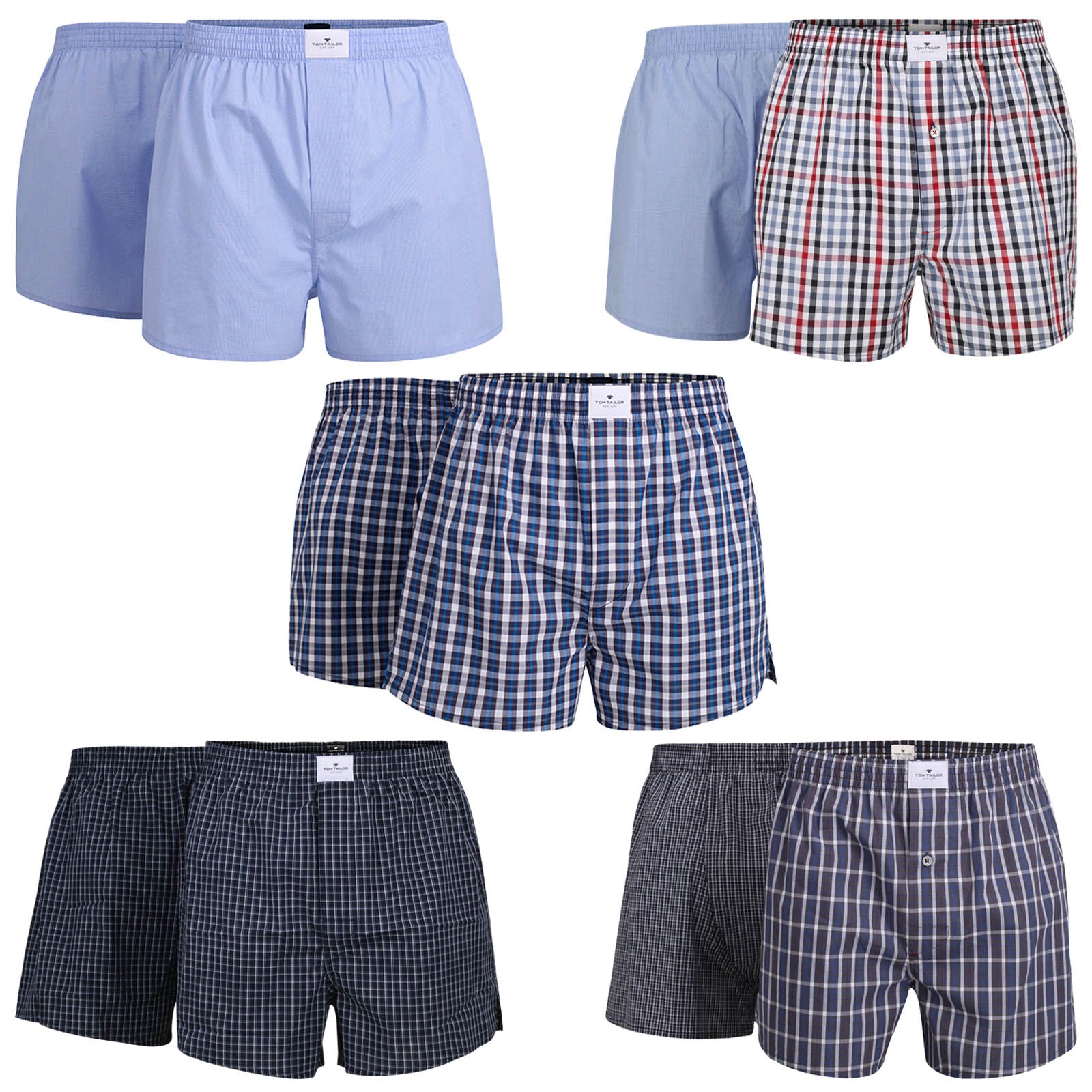 TOM TAILOR Herren Web-Boxershorts, Vorteilspack - Pure Cotton, Westside C, kariert