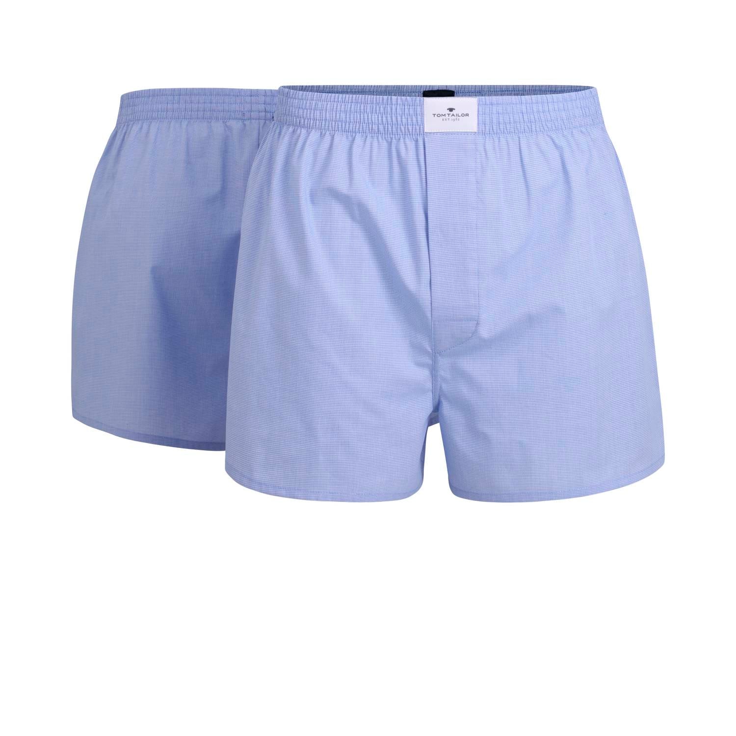 TOM TAILOR Herren Boxershorts, 2er Pack - Web-Shorts, Baumwolle, Poplin, kariert