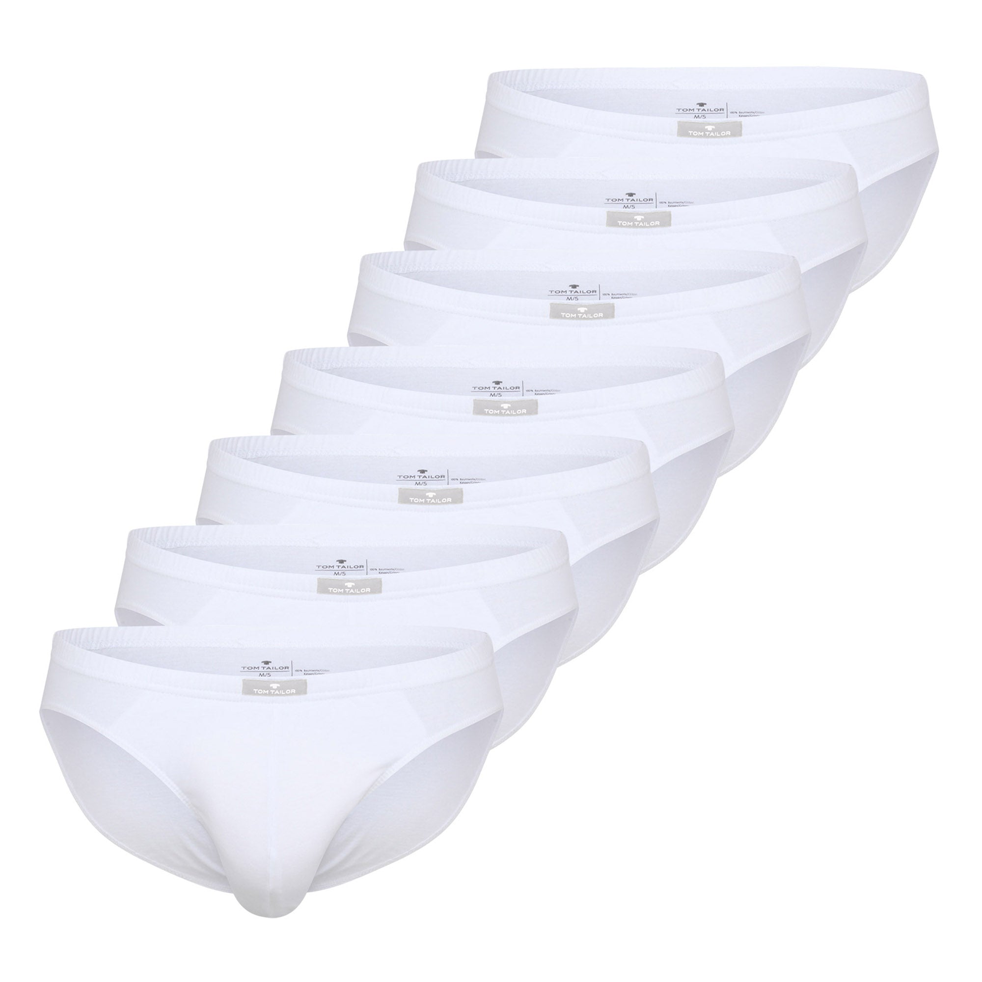 TOM TAILOR Herren Slips, 7er Pack - Mini-Slip, Briefs, Pure Cotton, Jersey, uni