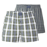 TOM TAILOR Herren Web-Boxershorts, 2er Pack - Unterwäsche, Unterhose, Baumwolle, Logo, kariert