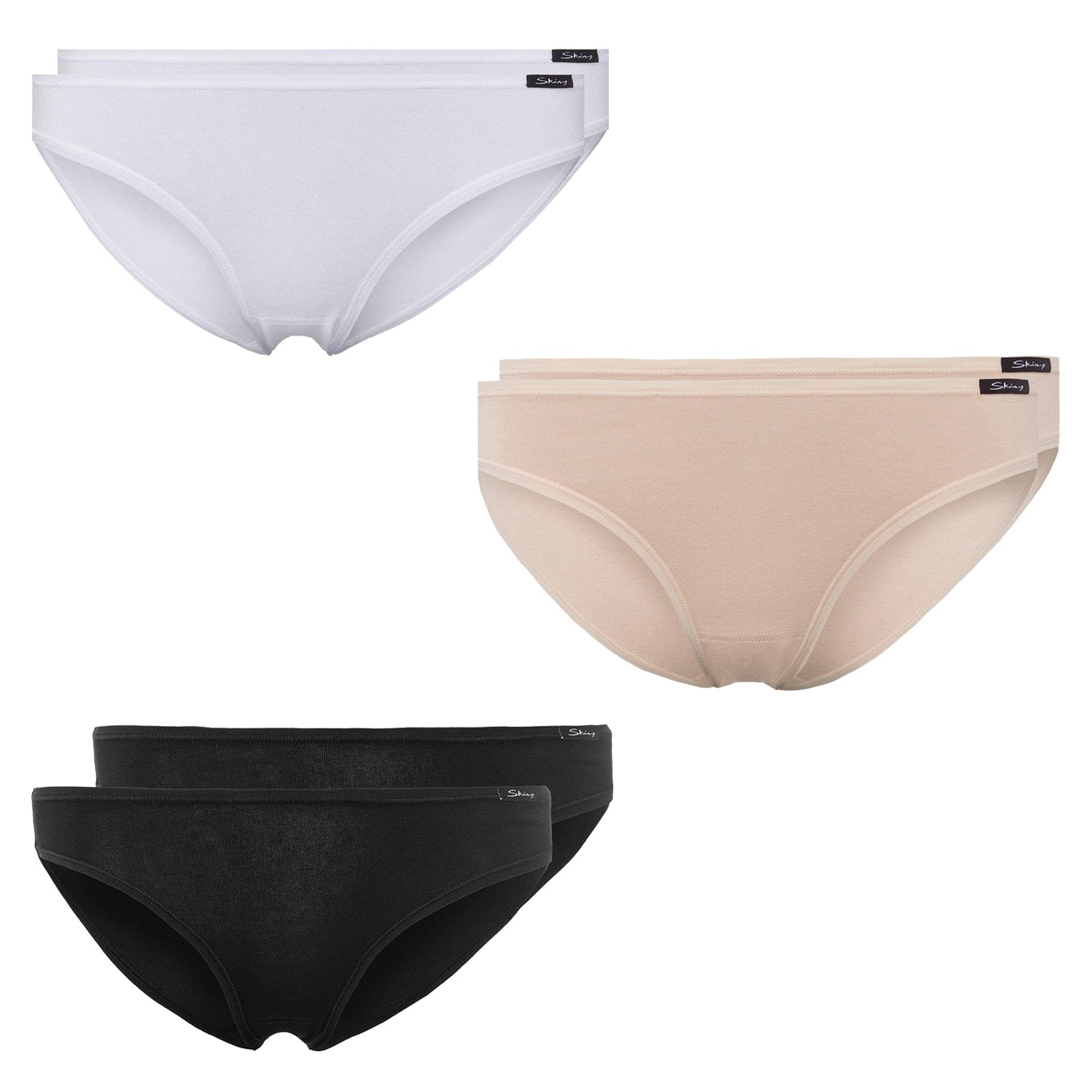 SKINY Damen Rio Slip, Vorteilspack - Bikini Briefs, Cotton Stretch, Basic