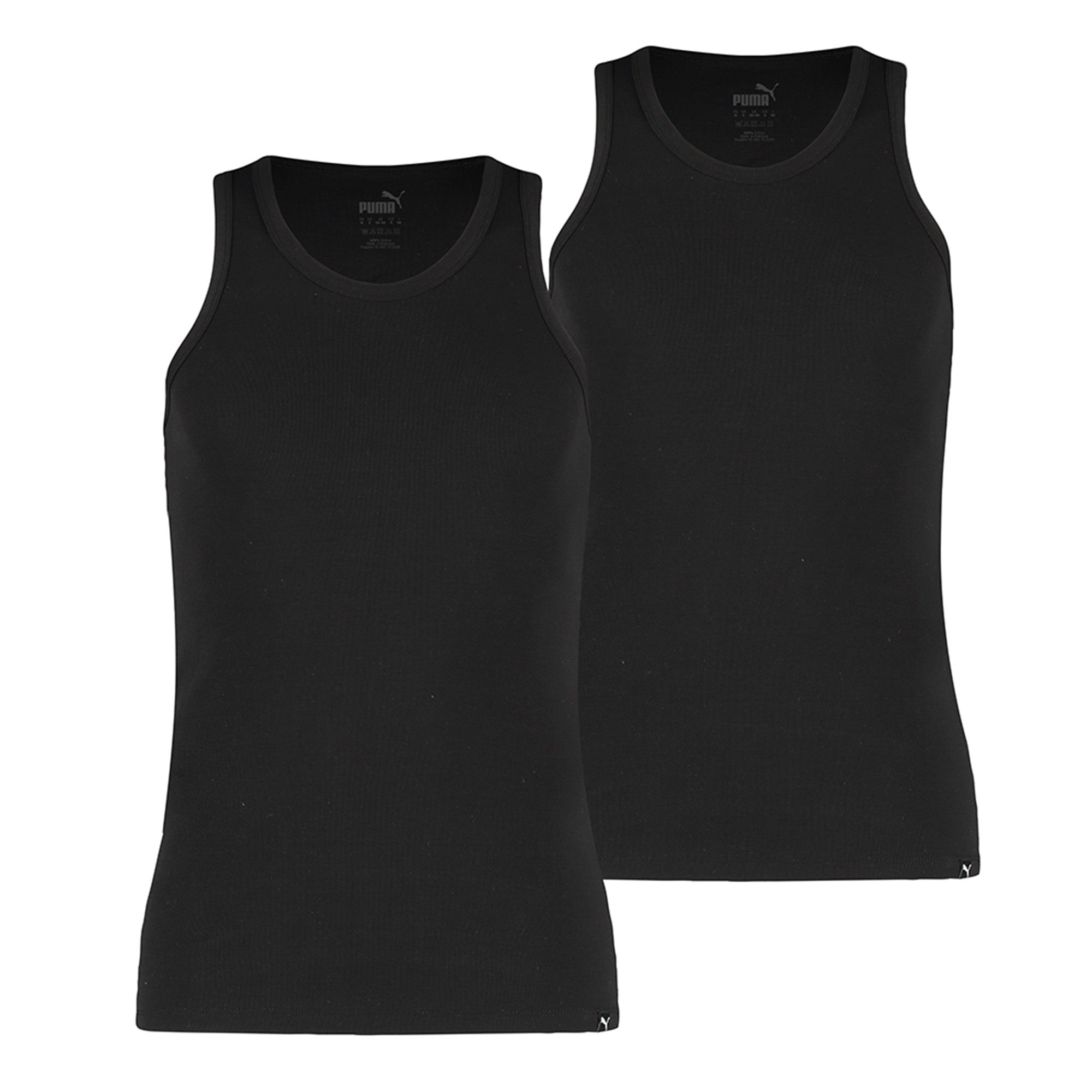 PUMA Herren Tank Top, 2er Pack - Basic, Unterhemd, Rundhals, Single Jersey, einfarbig