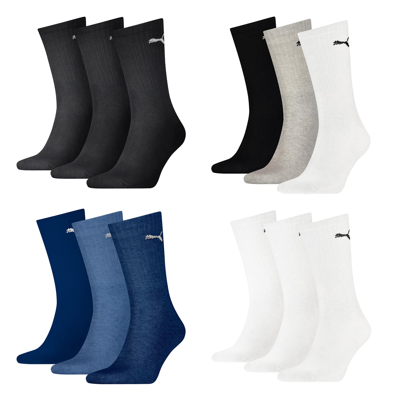 PUMA unisex sports socks, 3-pack - Sport Crew Lightweigth, tennis socks, plain