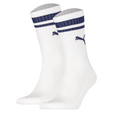 PUMA Unisex Sport-Socken, 2er Pack - Crew Heritage, Tennis, Frottee-Sohle, Streifen