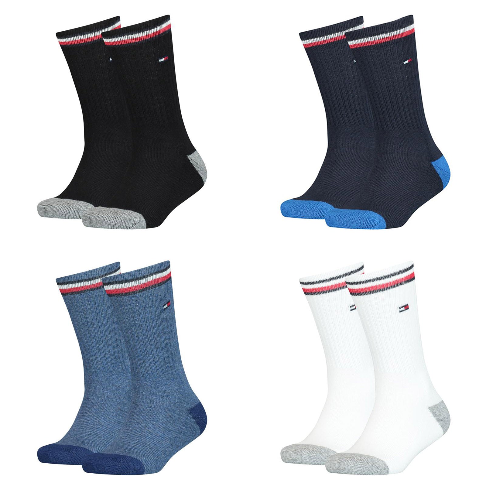 TOMMY HILFIGER Children's socks, 2-pack - ICONIC SPORTS, terry sole, 27-42