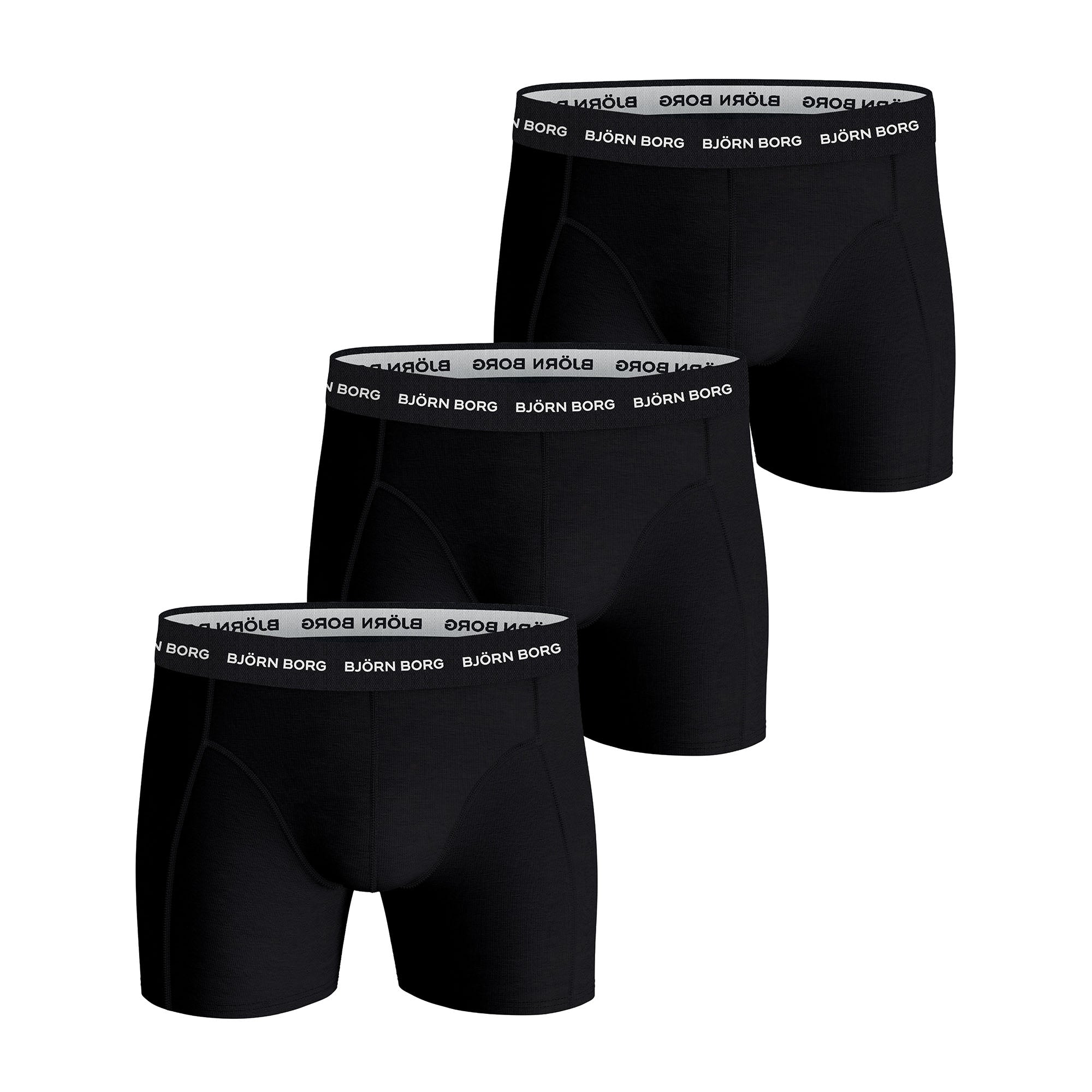 BJÖRN BORG Herren Boxershorts, 3er Pack - Cotton Stretch Boxer Trunks, Baumwolle, Logobund