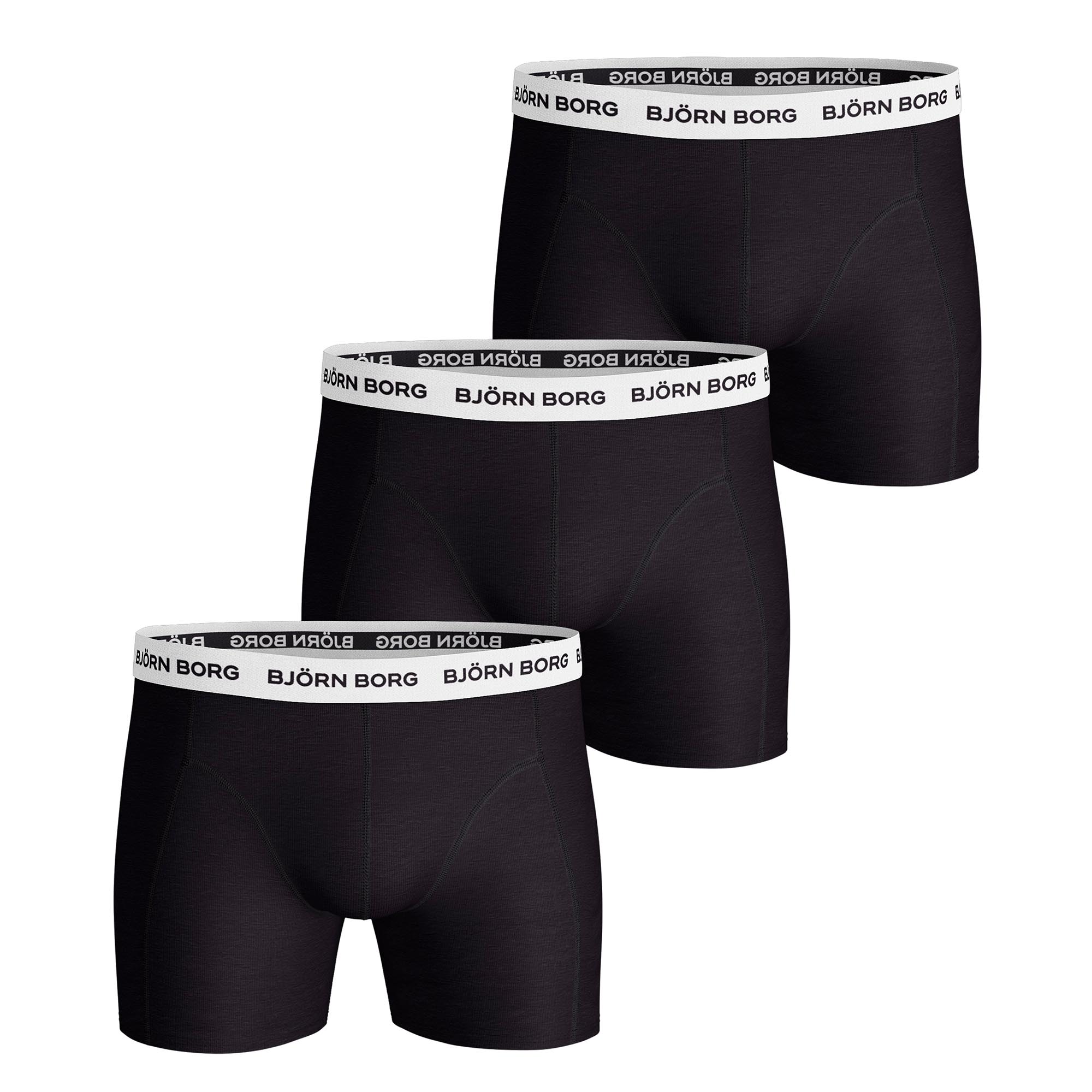 BJÖRN BORG Herren Boxershorts, 3er Pack - Cotton Stretch Boxer Trunks, Baumwolle, Logobund