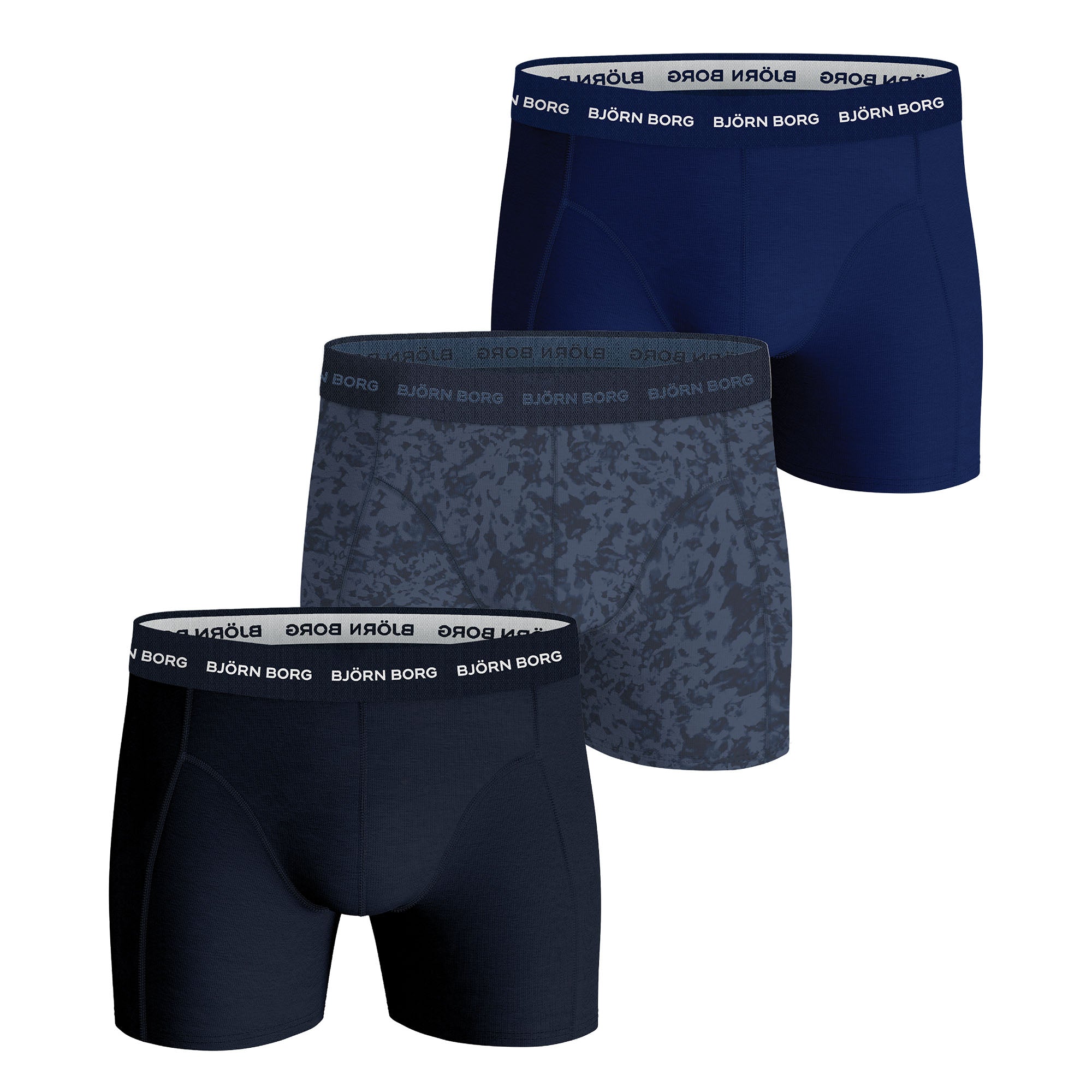 BJÖRN BORG Herren Boxershorts, 3er Pack - Cotton Stretch Boxer Trunks, Baumwolle, Logobund