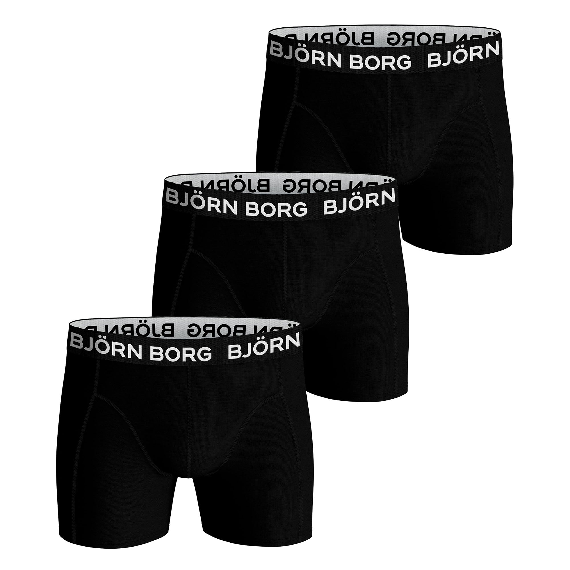 BJÖRN BORG Herren Boxershorts, 3er Pack - Cotton Stretch Trunks, Big Logo, Unterhose, Baumwolle