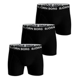 BJÖRN BORG men's boxer shorts, 3-pack - Cotton Stretch Trunks, Big Logo, pants, cotton