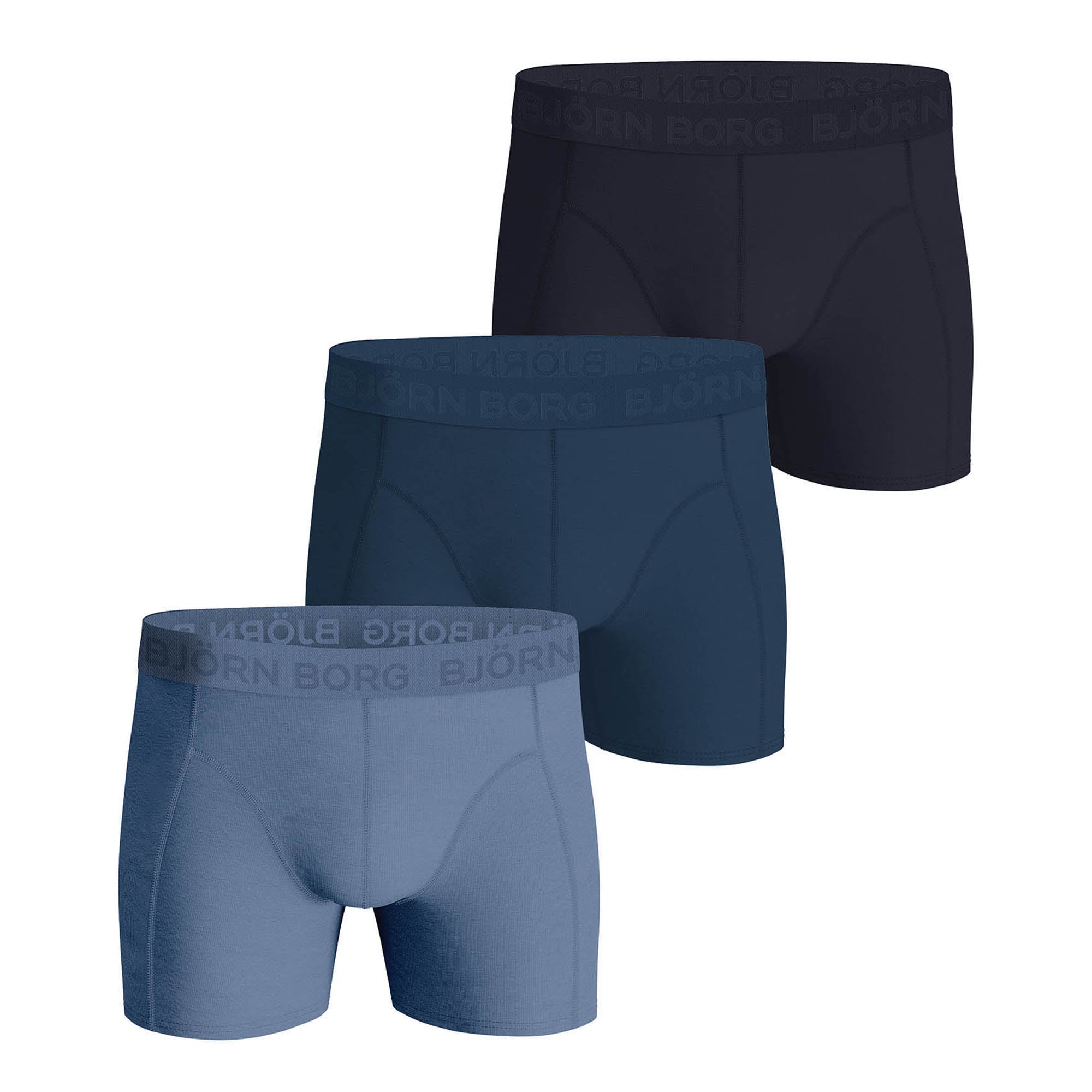 BJÖRN BORG Herren Boxershorts, 3er Pack - Cotton Stretch Trunks, Big Logo, Unterhose, Baumwolle