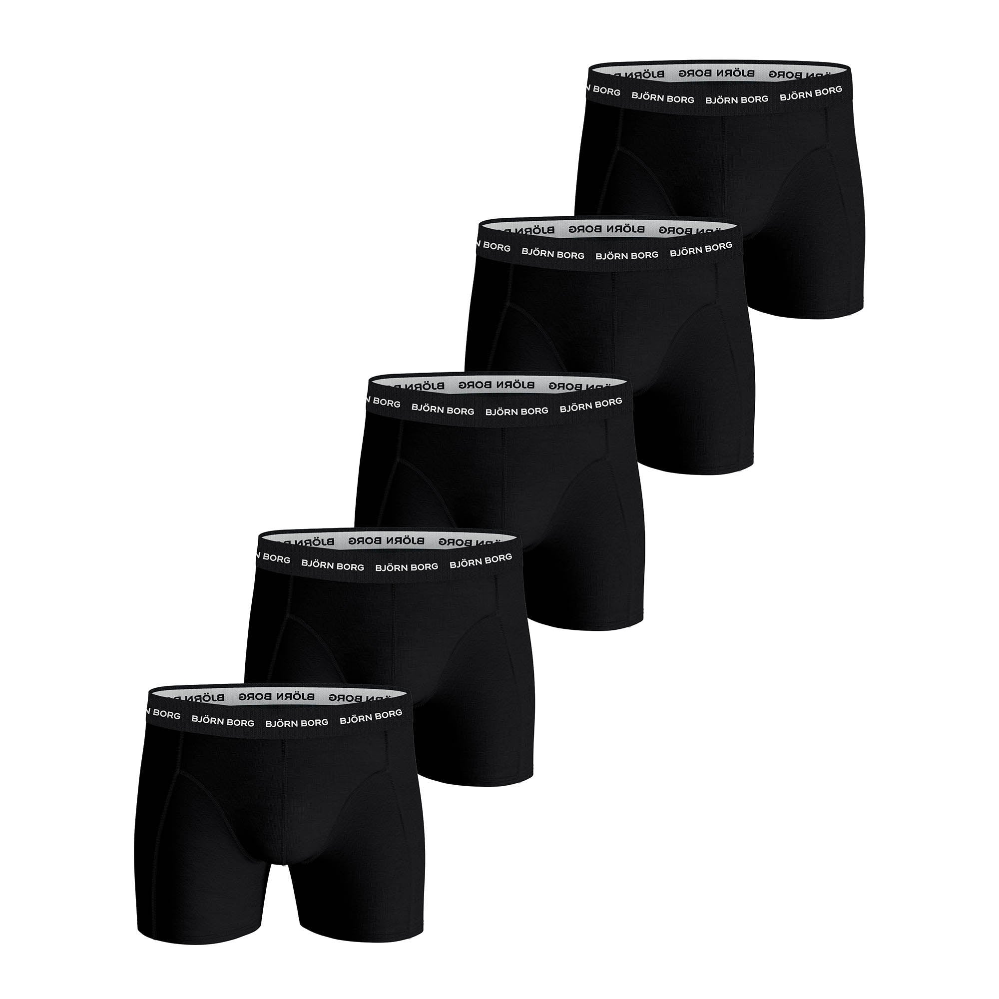 BJÖRN BORG Herren Boxershorts, 5er Pack - Cotton Stretch Trunks, Unterhose, Baumwolle, Logobund