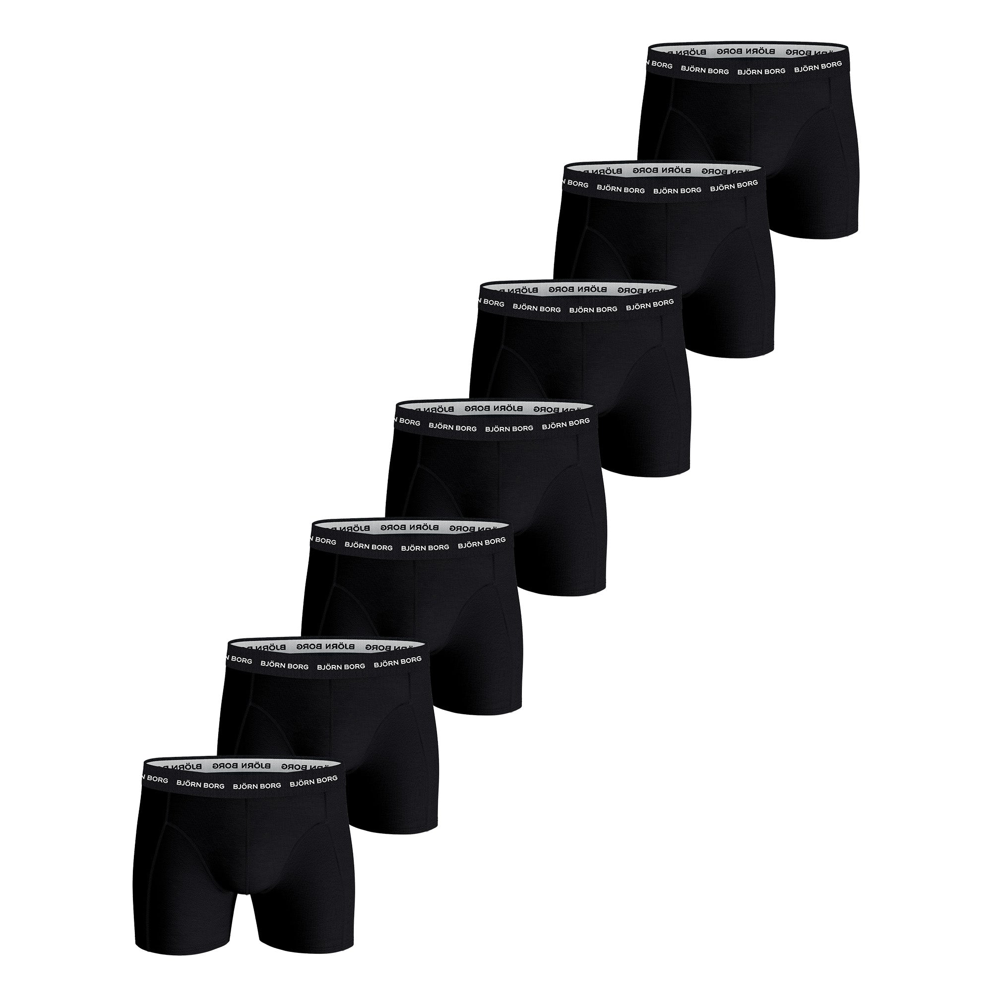 BJÖRN BORG Herren Boxershorts, 7er Pack - Cotton Stretch Boxer, Logobund, Unterhose, Baumwollmischung