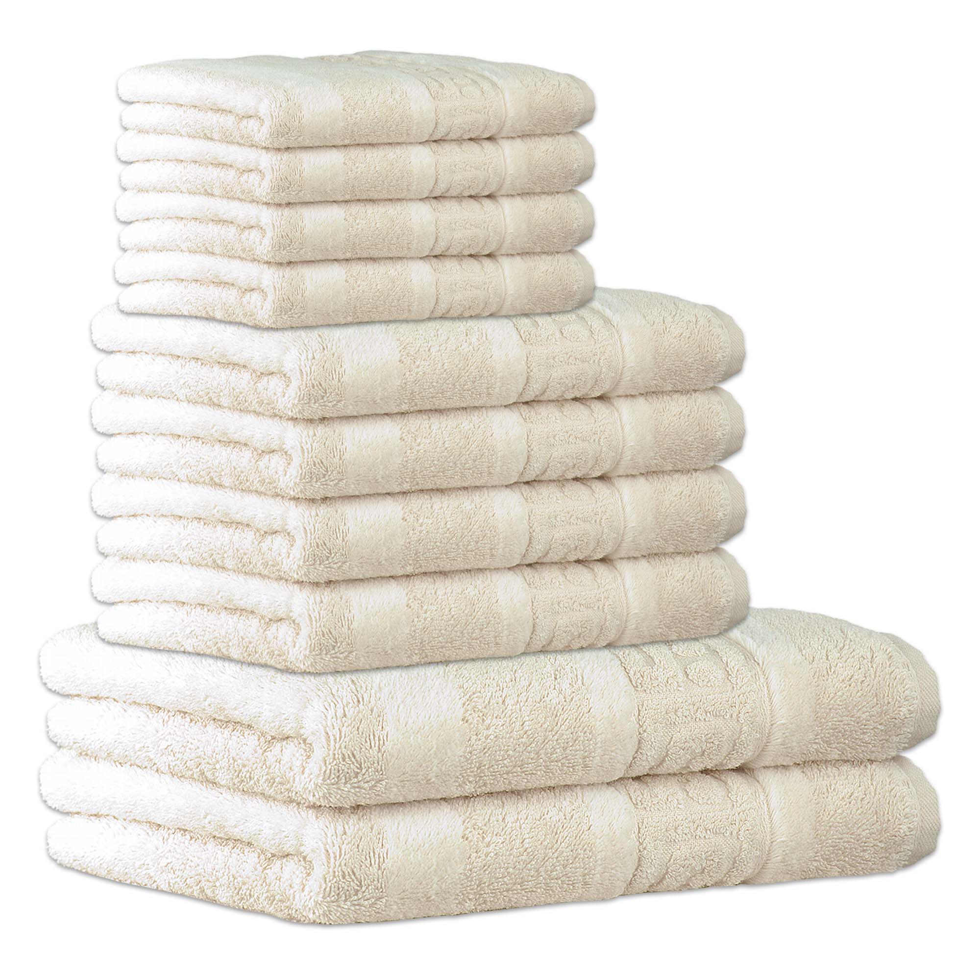 CAWÖ Handtuch Set, 10-tlg. - C Noblesse, 2x Duschtuch, 4x Handtuch, 4x Gästetuch