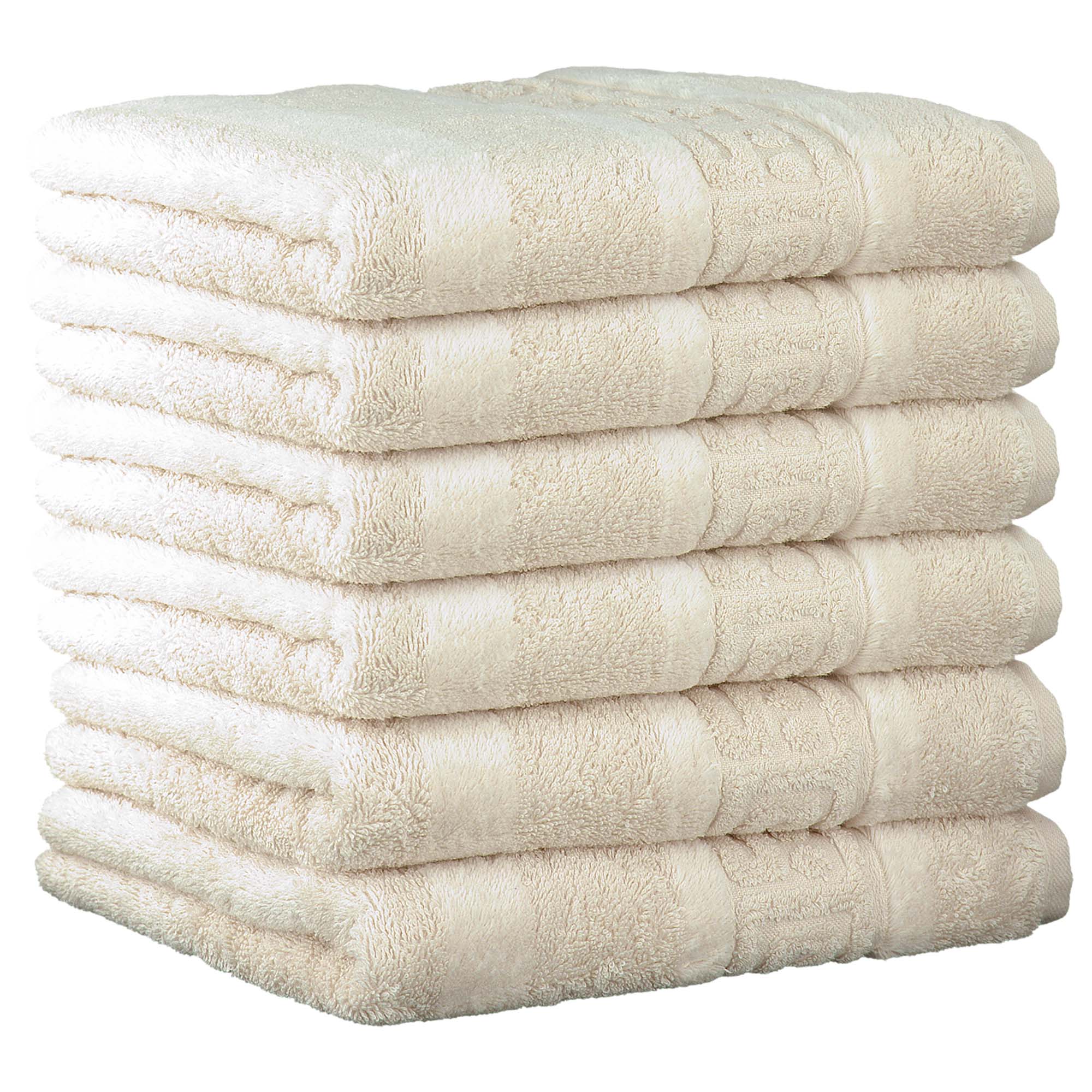 CAWÖ Gästetuch, 6er Pack - C Noblesse, Walkfrottier, Baumwolle