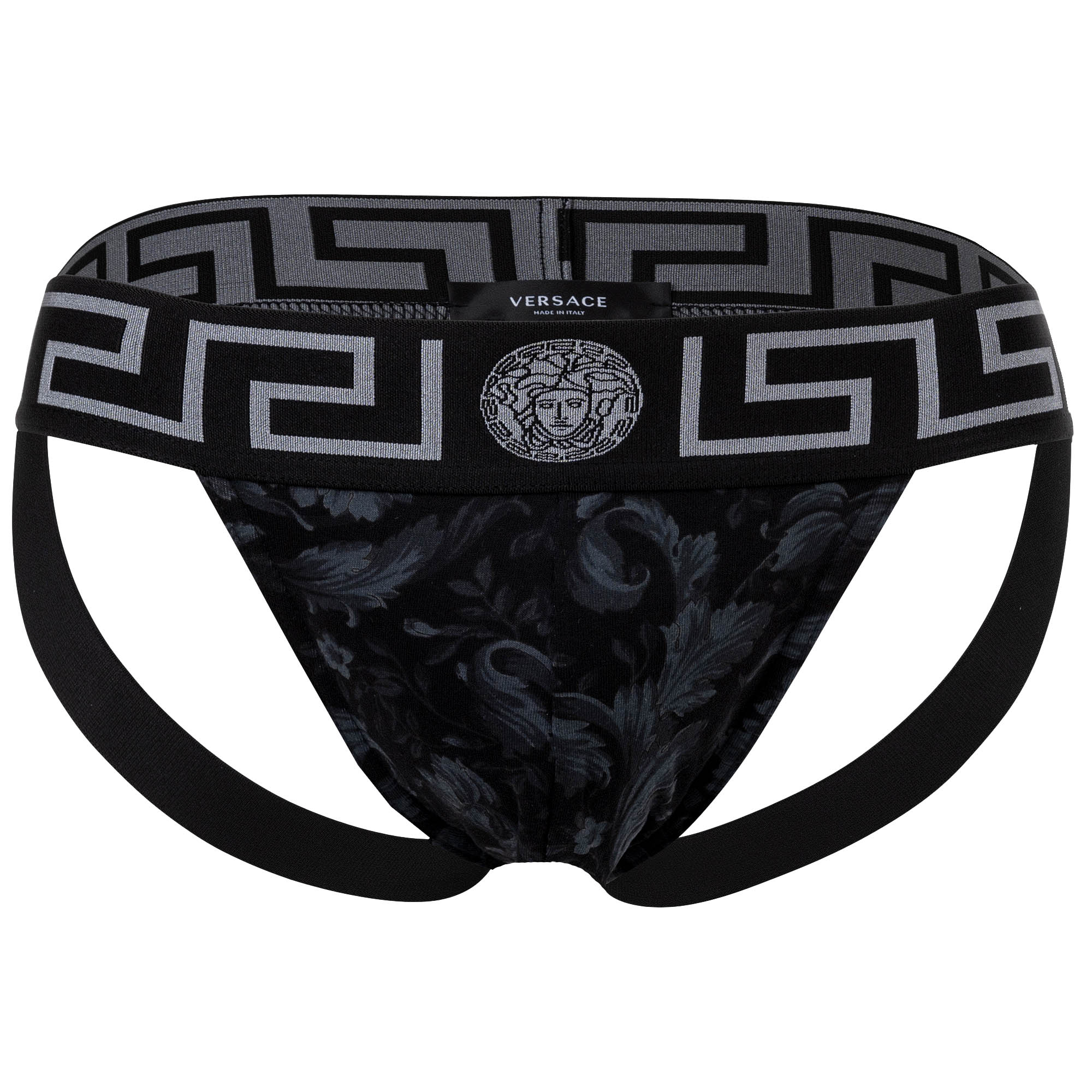 VERSACE Men's Jockstrap - Jocks, Tanga Briefs, Stretch Cotton, Barocco Pattern