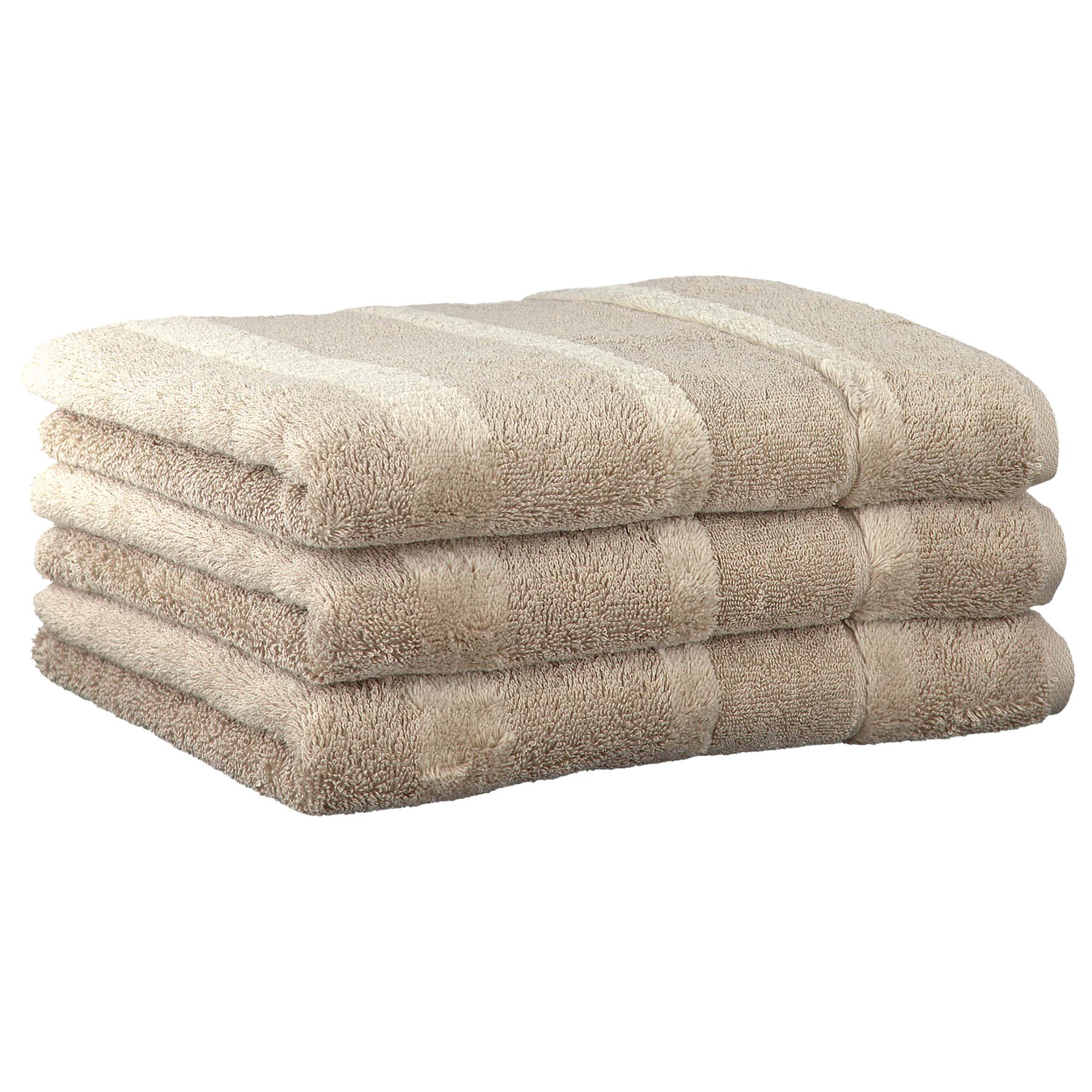 CAWÖ Gästetuch, 3er Pack - Noblesse2, Walkfrottier, Velours-Streifen, Baumwolle, einfarbig