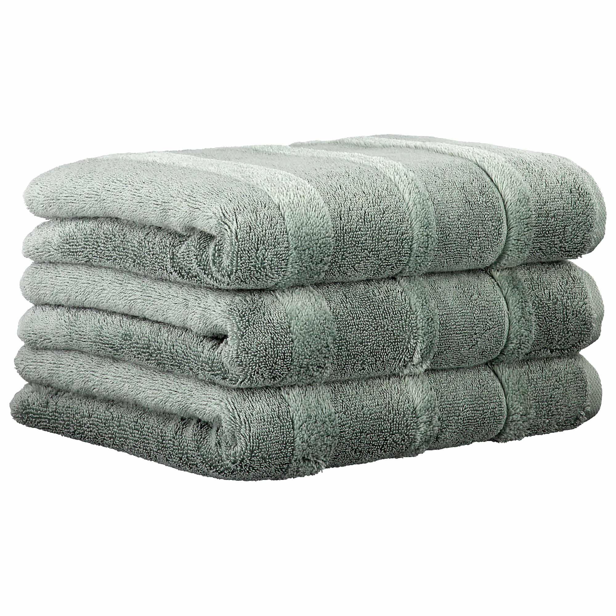 CAWÖ Gästetuch, 3er Pack - Noblesse2, Walkfrottier, Velours-Streifen, Baumwolle, einfarbig