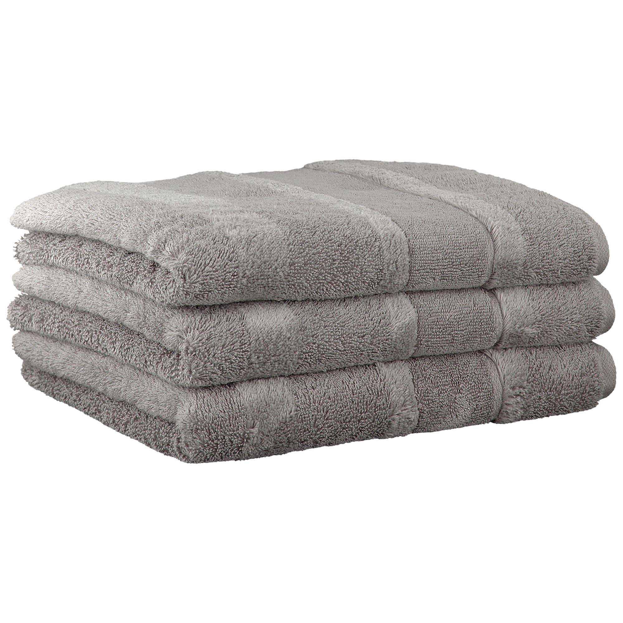 CAWÖ Handtuch, 3er Pack - Noblesse2, Walkfrottier, Velours-Streifen, Baumwolle, einfarbig